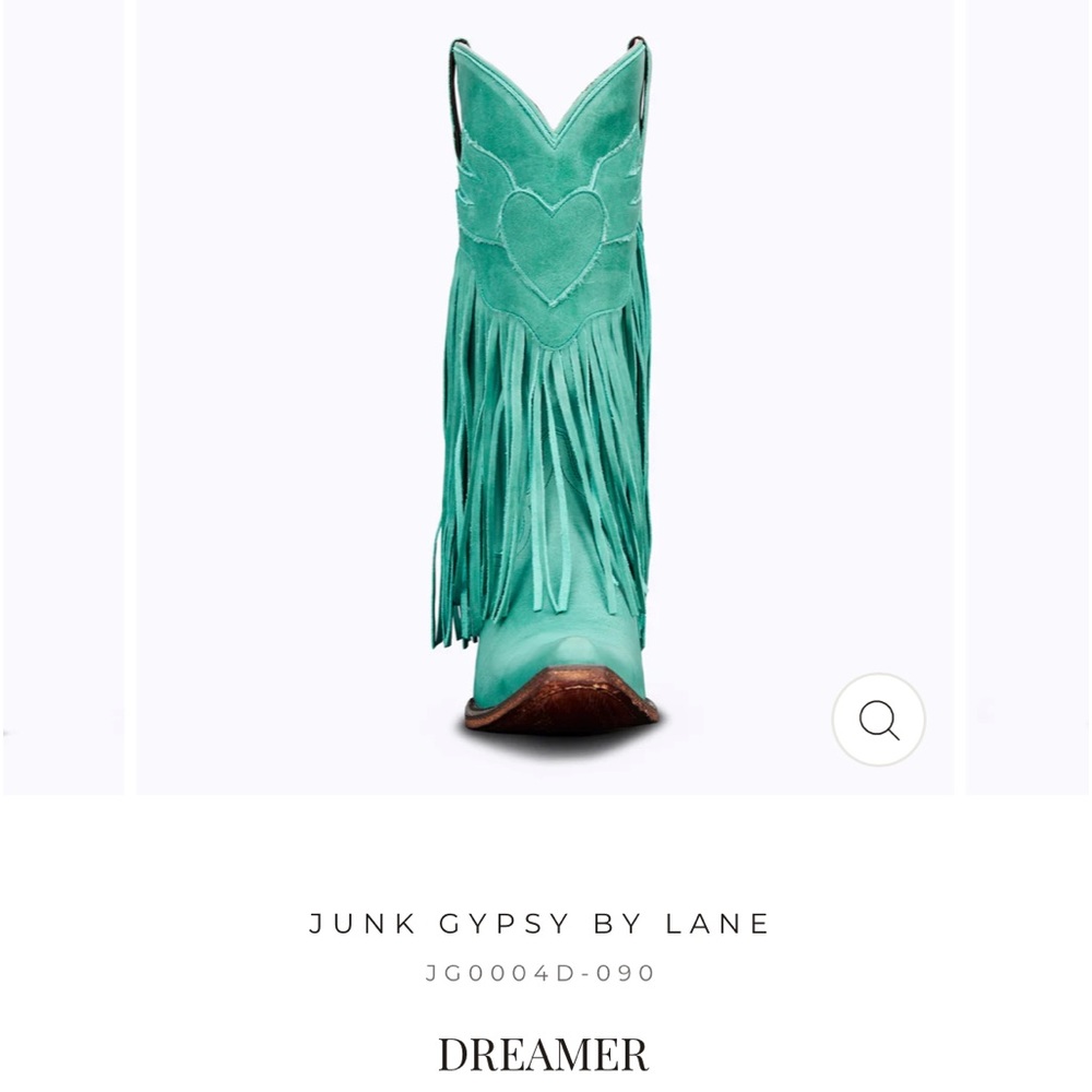 Junk Gypsy Lane Fringe Teal Cowboy 🤠 Boots 7.5 7 - Picture 6 of 16